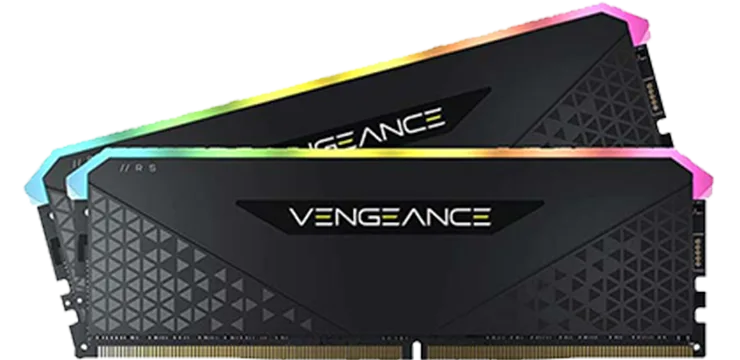 رم کامپیوتر Vengeance RGB RS کورسیر دوکاناله 64GB فرکانس 3600MHz